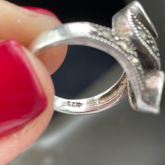 Sterling silver 925 2 hearts ring - Picture 3 of 13